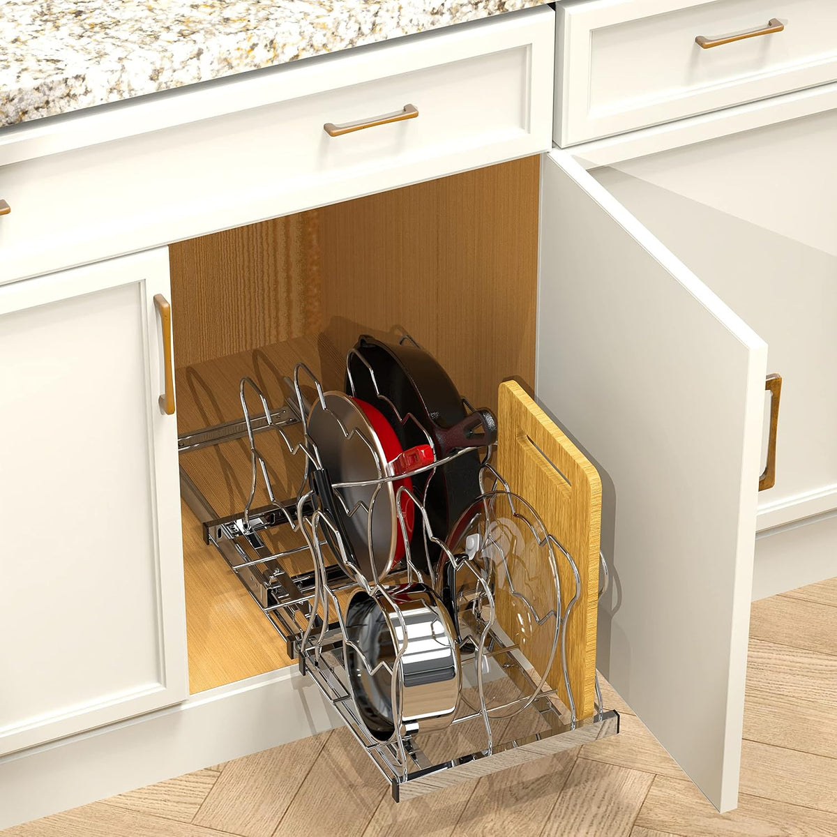 Simple Houseware Organizador deslizante extraíble para debajo del g...