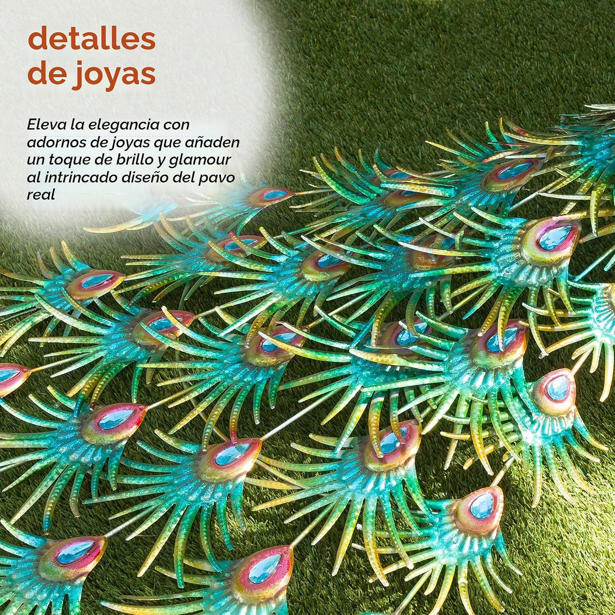 Alpine Corporation HEH378 - Decoración majestuosa de pavo real de m...