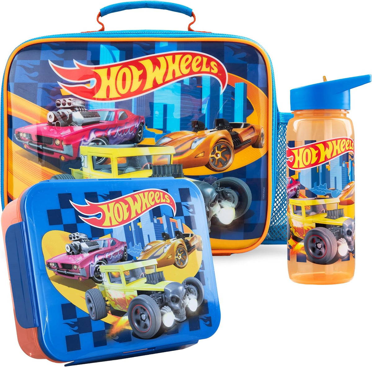 Get Trend Hot Wheels Bolsa de almuerzo, caja Bento y botella de agu...