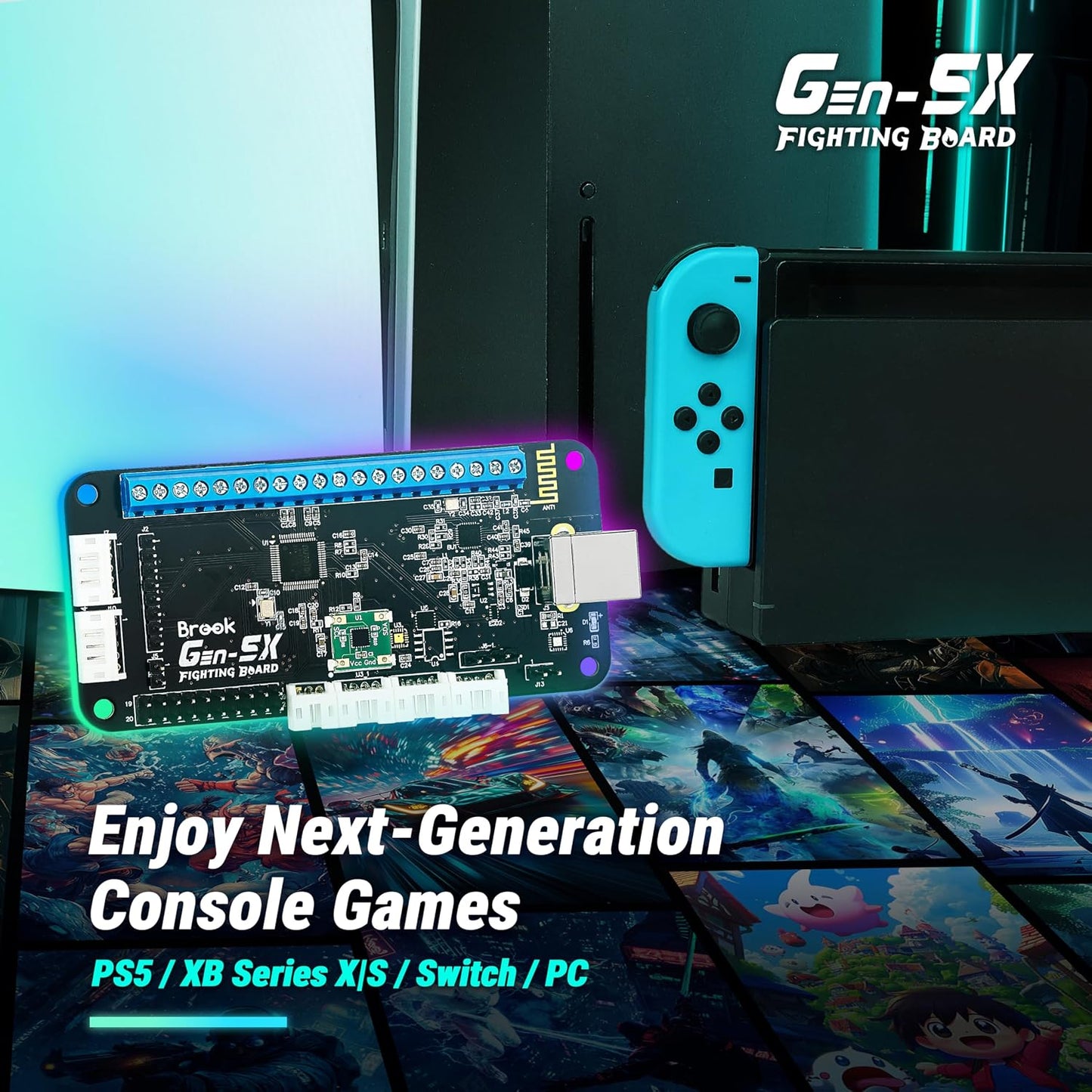 Brook Gaming Gen5X - Tablero de lucha multiplataforma definitivo co...