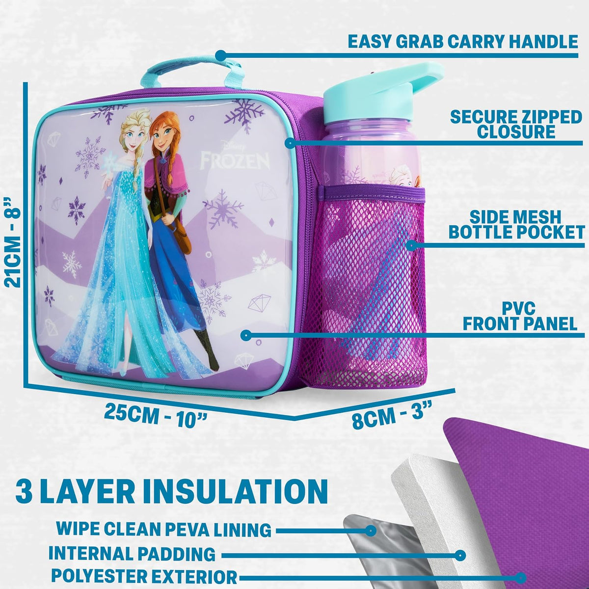 Get Trend Disney Frozen Girls Bolsa de almuerzo, caja Bento y botel...