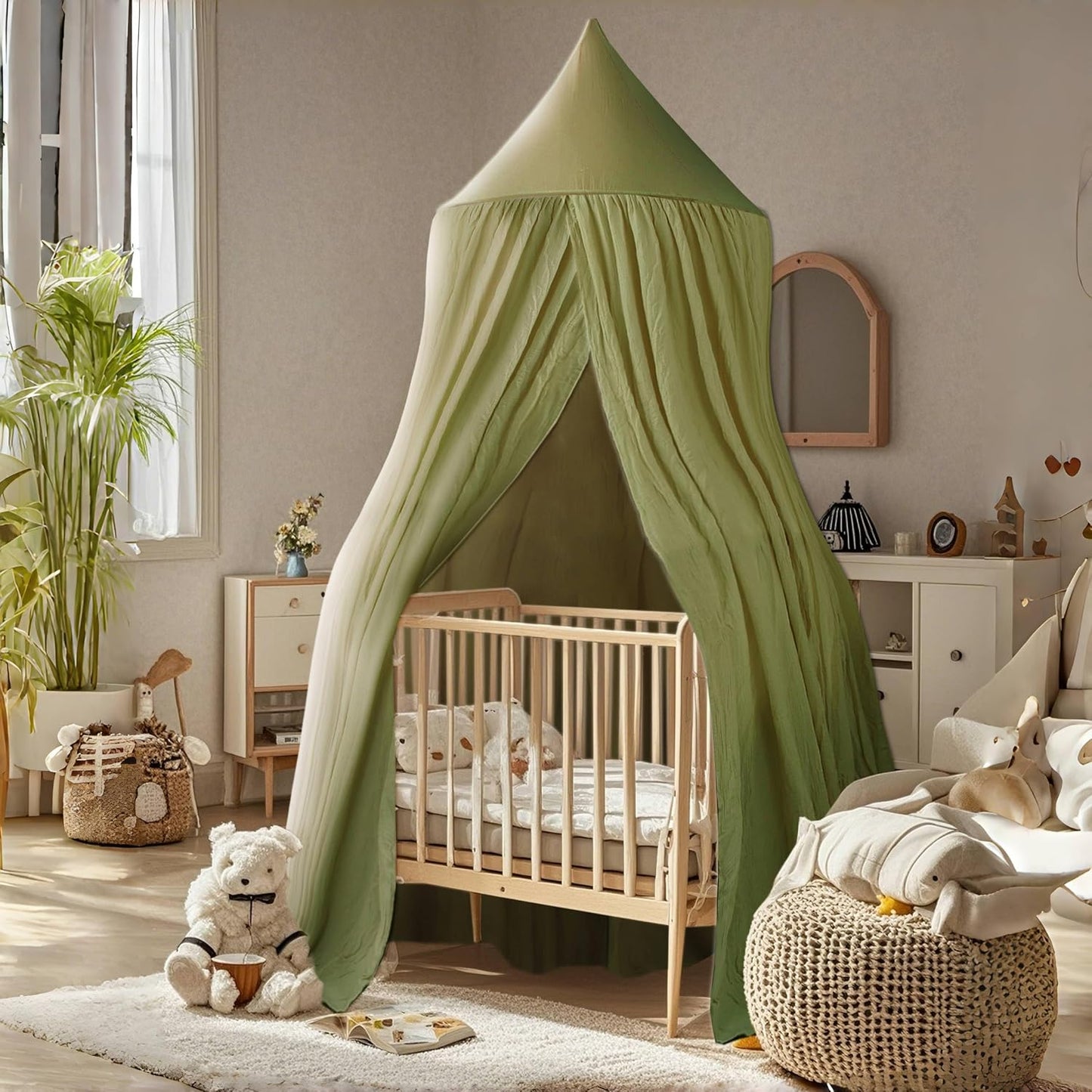 Vhaso Dosel de Cama de Algodón para Niños, Habitación del Bebé Cort...