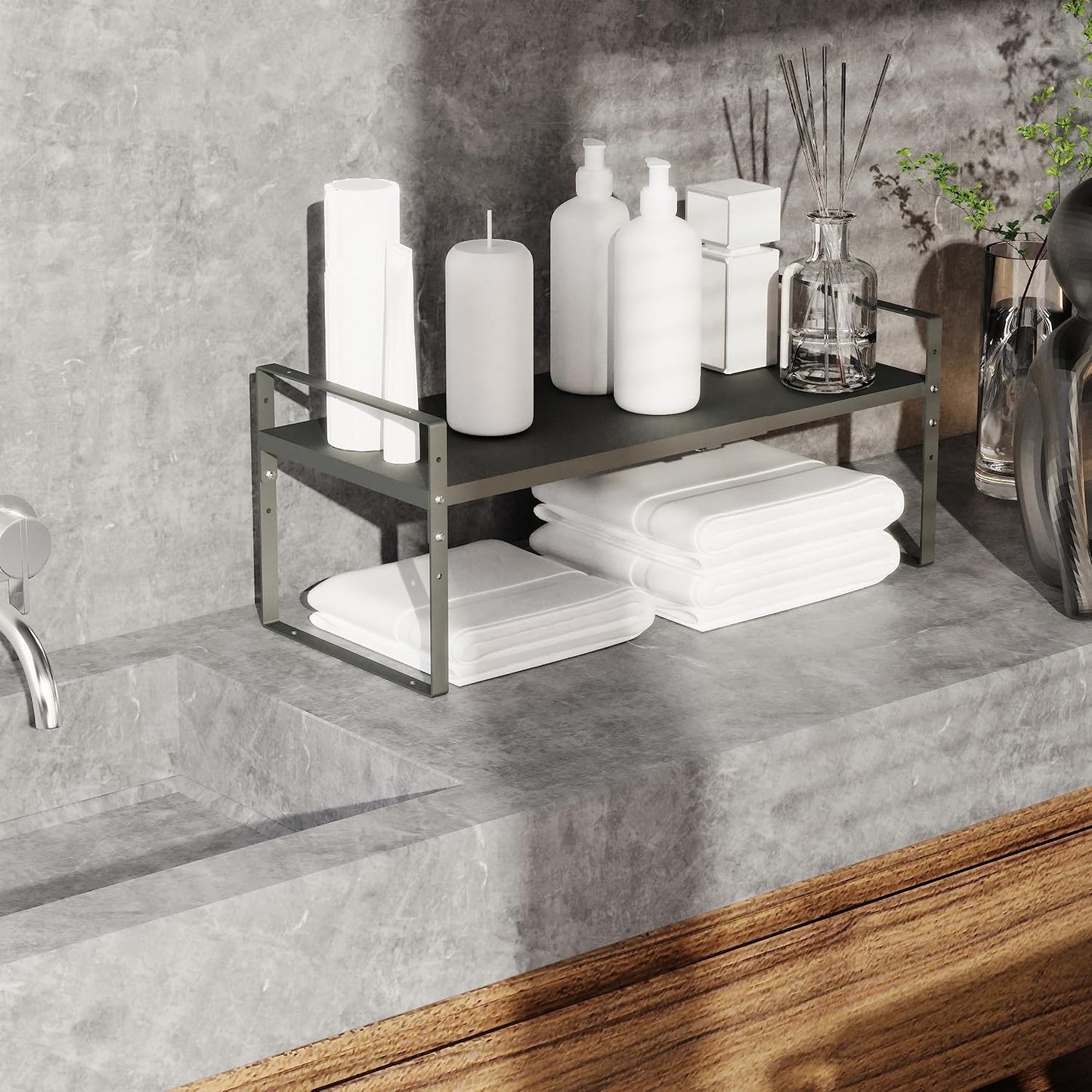 Jojocross Estante organizador de especias apilable expandible en ga...