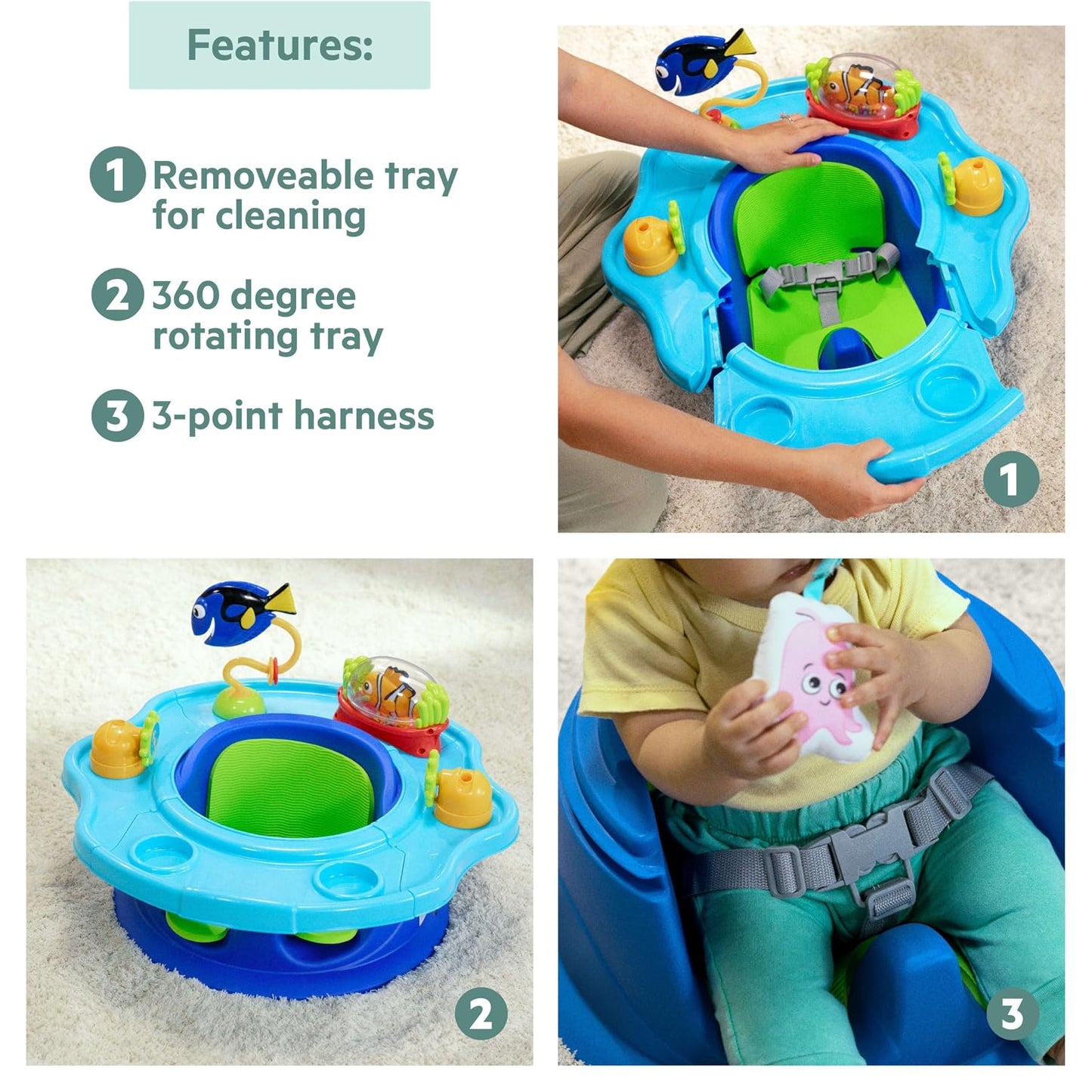 Bright Starts Disney Baby Finding Nemo SuperSeat, divertido asiento...