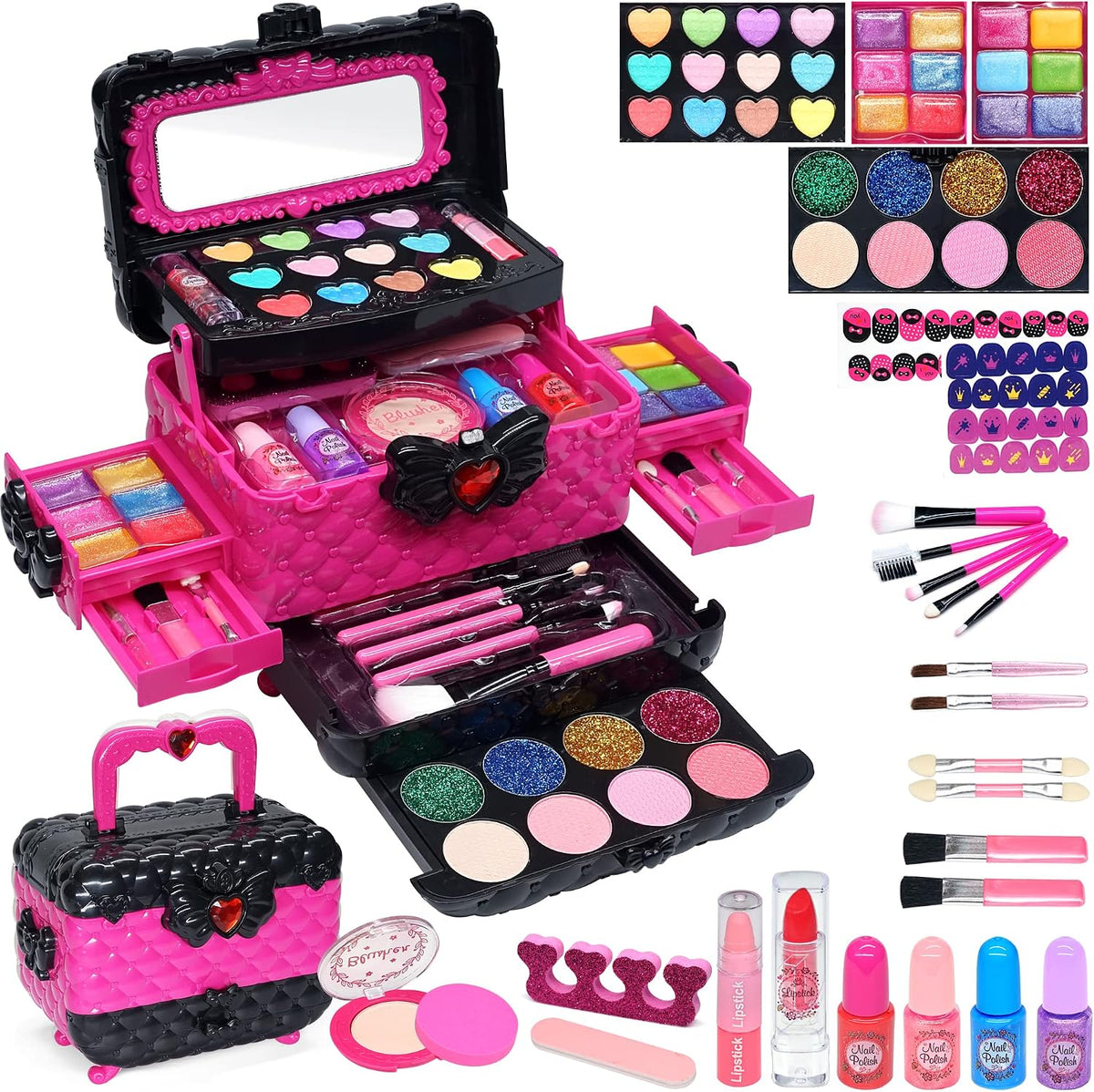 Kit de maquillaje infantil para niña, juguete lavable de princesa,...