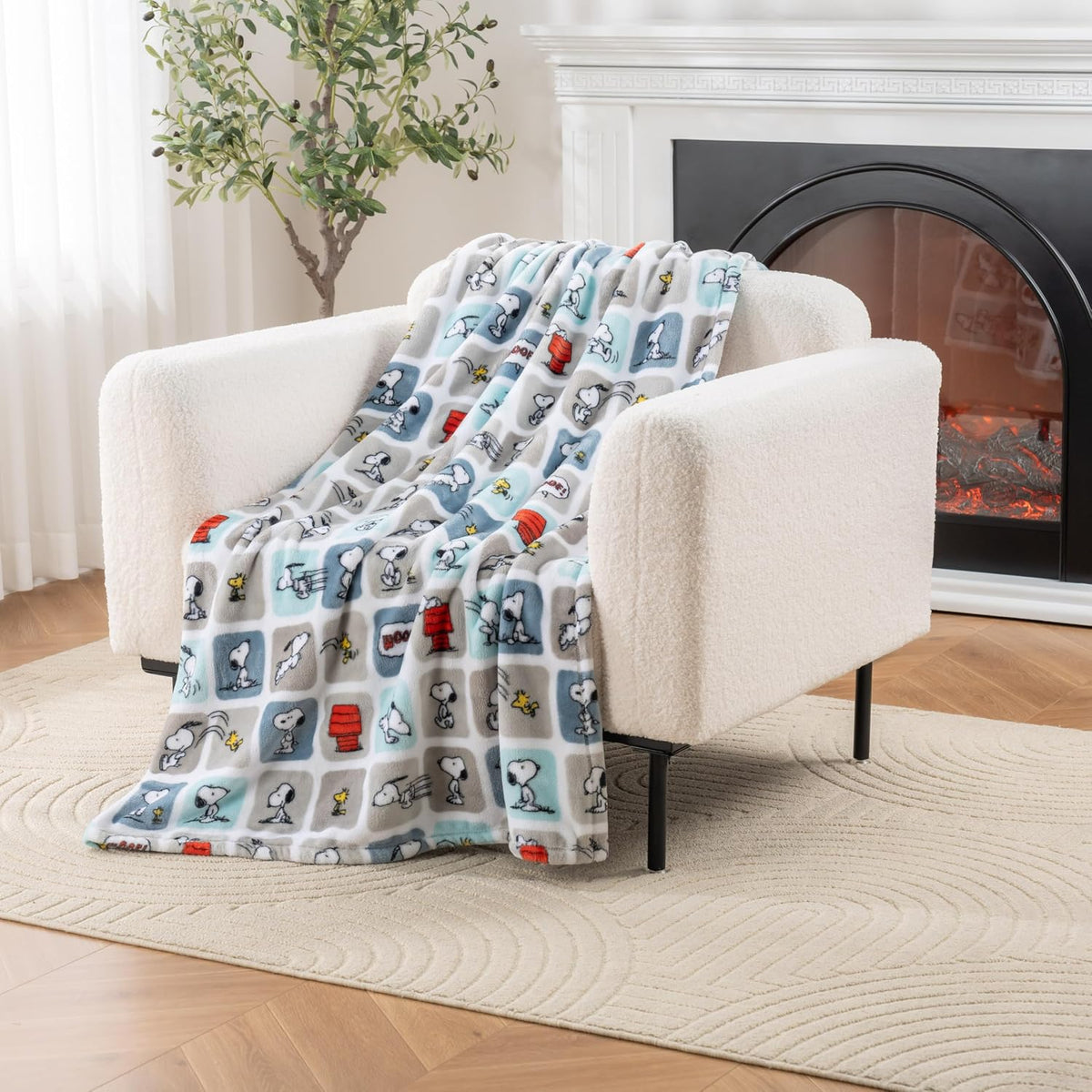 Berkshire Blanket Peanuts® VelvetLoft® - Manta de felpa de Snoopy c...