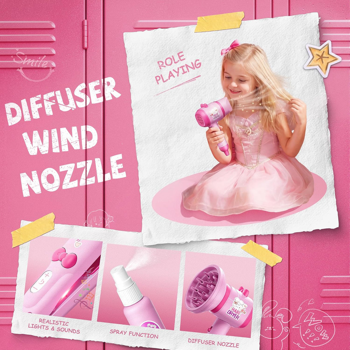 Juguetes de peluquería para niñas de 5 años, kit de maquillaje para...