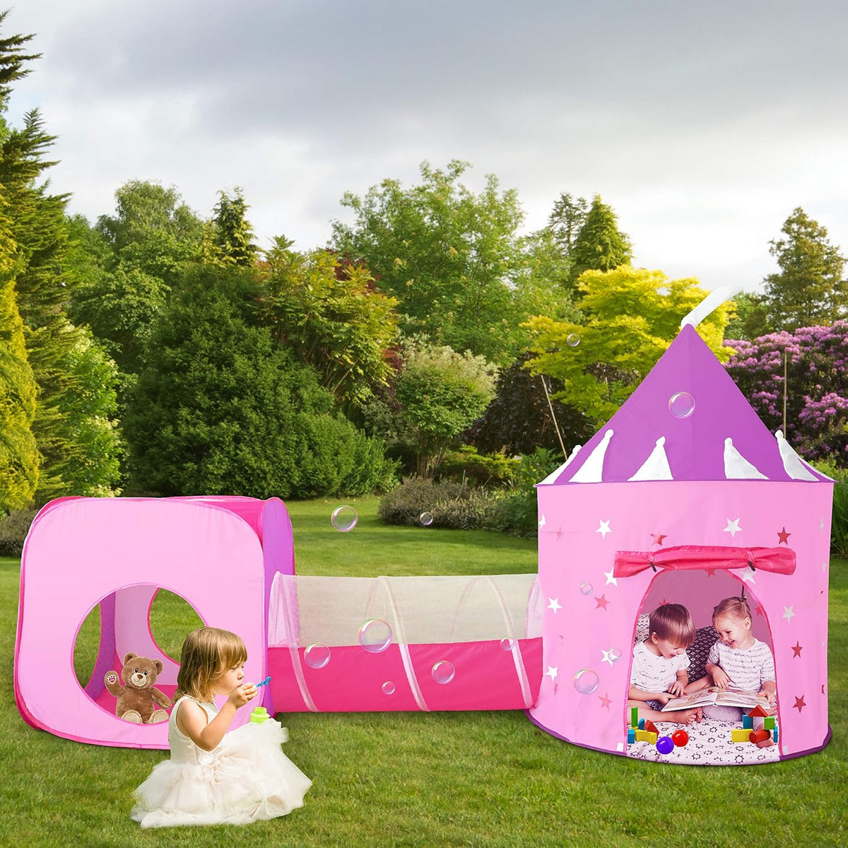 Regalo para niñas, tienda de campaña de princesa con túnel, castill...