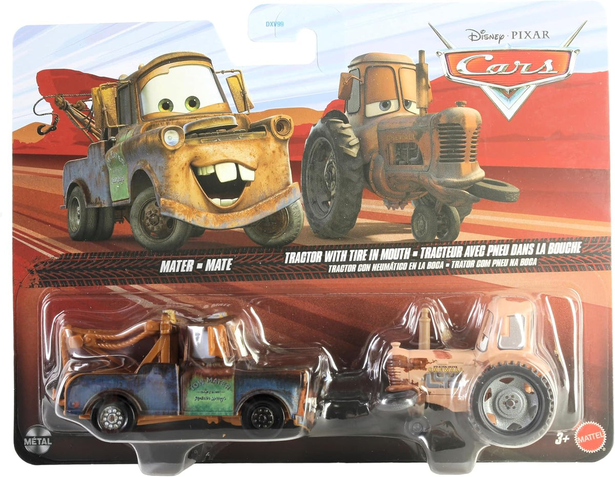 Mattel Disney Cars 2025 - Paquete de 2 unidades Mater y tractor con...
