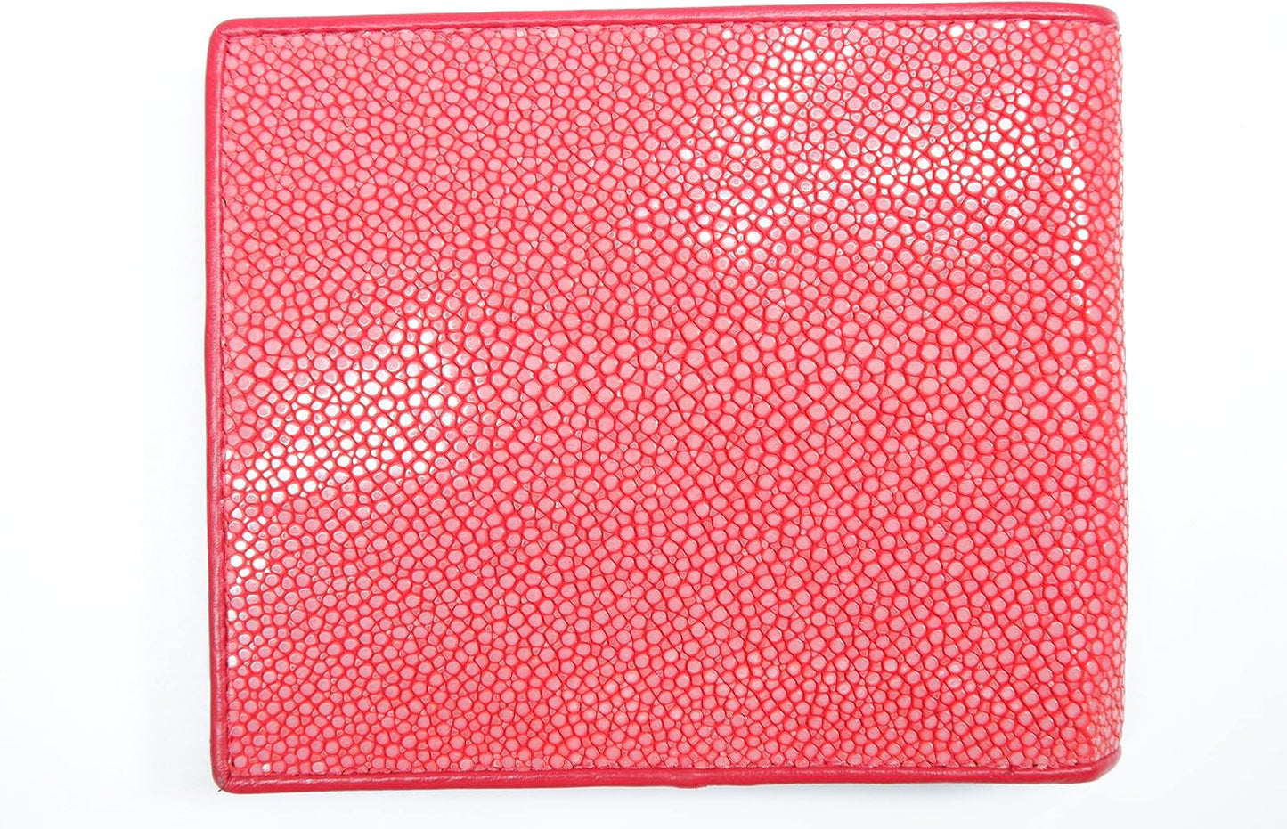 Pelgio Genuino Pulido Stingray Shagreen Piel Bifold Cartera (Carrmi...