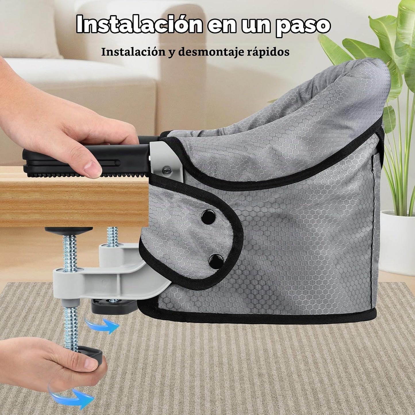 Toogel - Silla alta de gancho con bandeja, asiento plegable con cli...