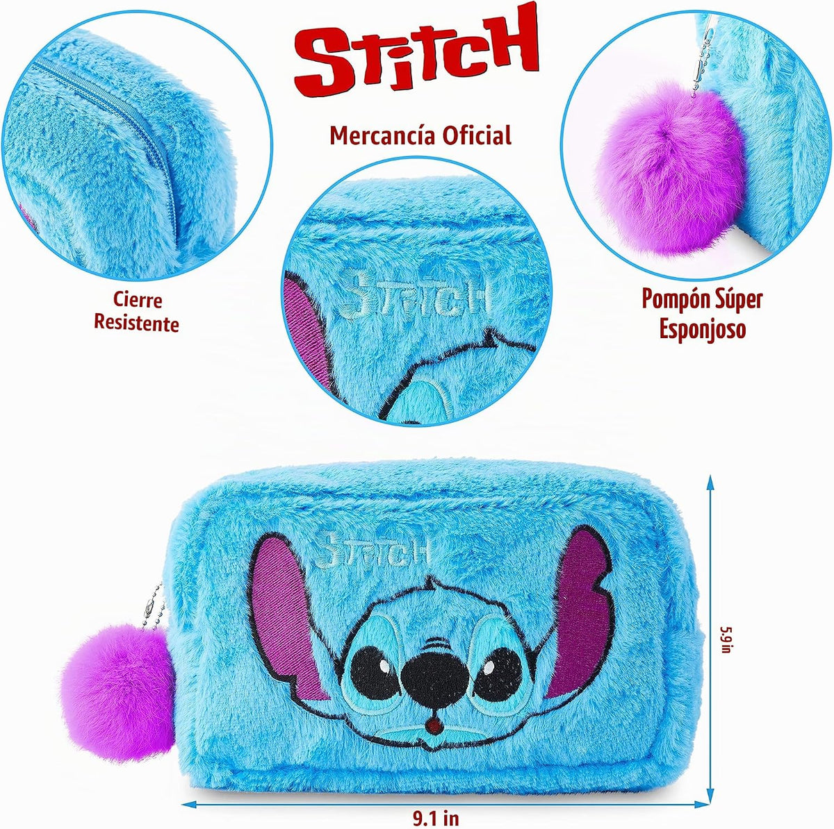 Disney Bolsa de aseo de puntada para mujeres y adolescentes, acceso...