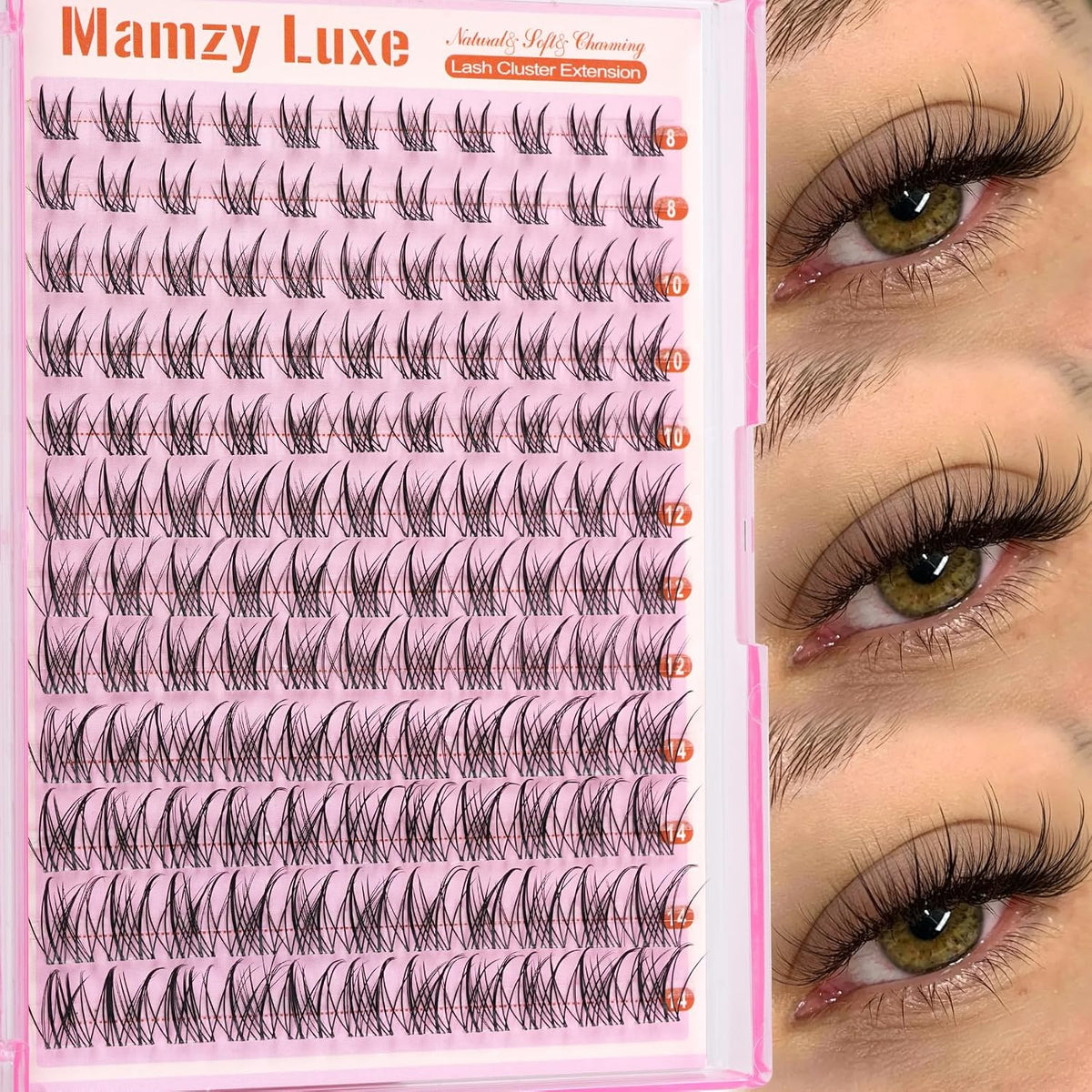 Extensiones de pestañas de manga natural, pestañas onduladas de 0.3...