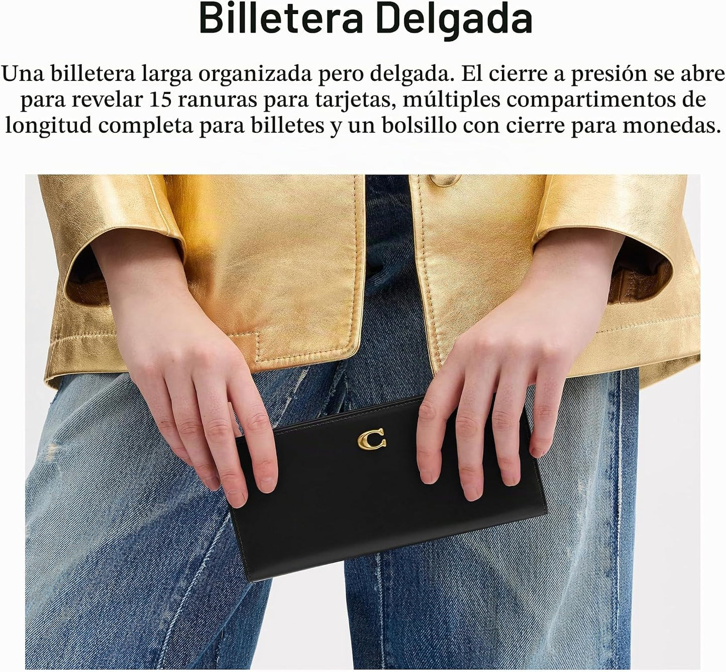 COACH Cartera delgada esencial
