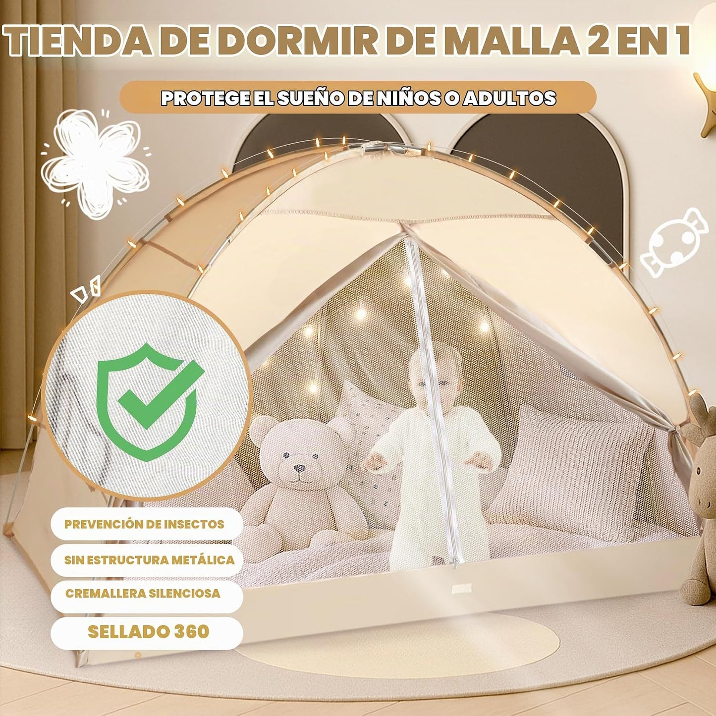 LEEDOR® Tienda de campaña para cama Tienda de ensueño Toldo para ca...