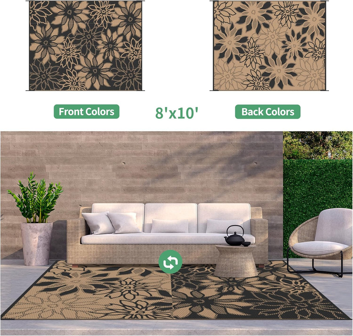 GENIMO - Alfombra impermeable para exteriores para decoración de pa...