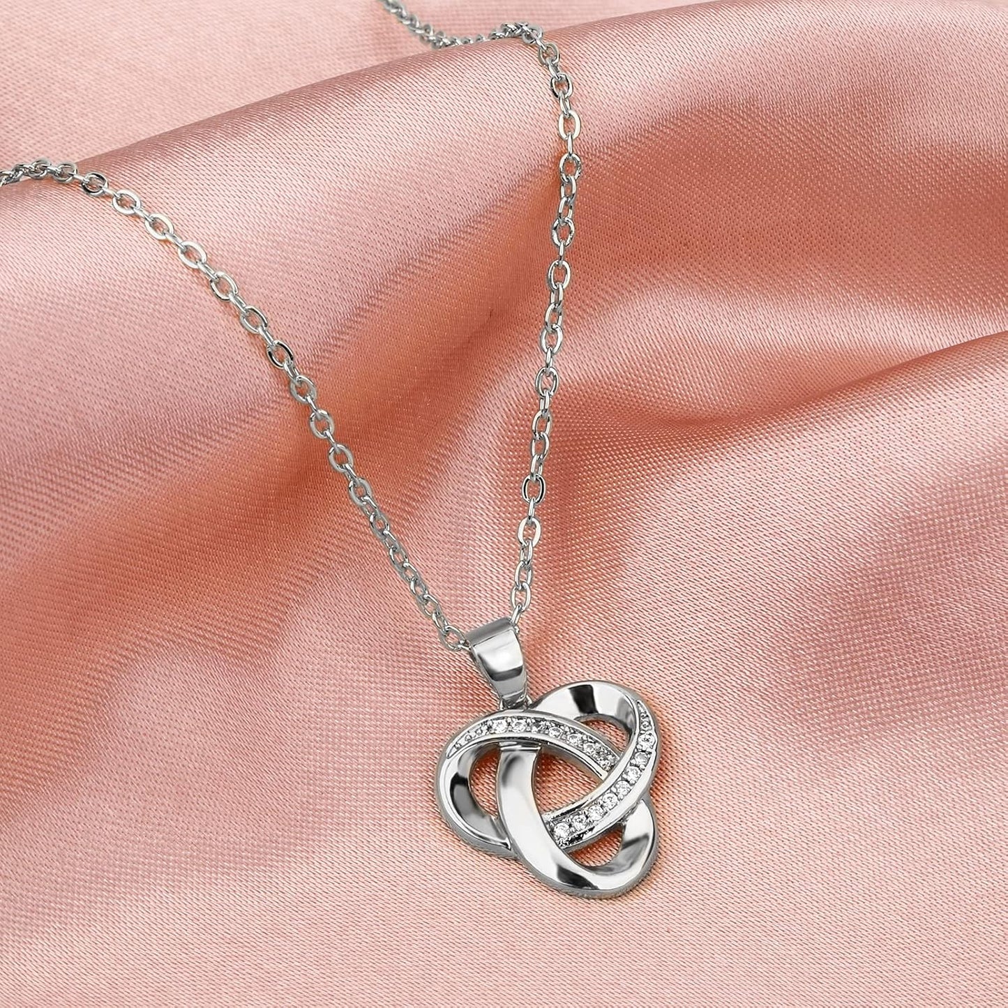 Collar de nudo de amor Alsanix, collar colgante de nudo de amor con...
