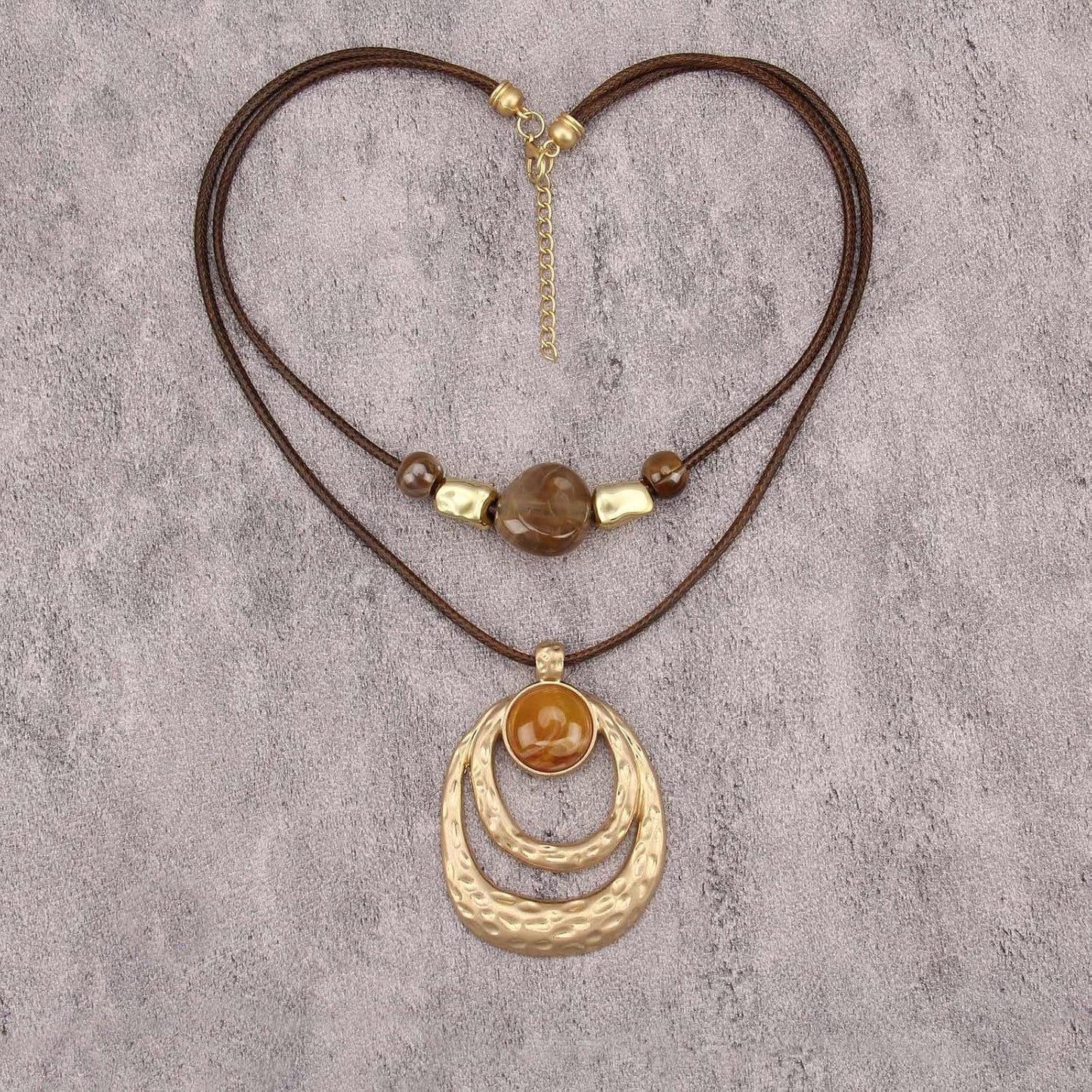 joymiao Collares bohemios para mujer, collar de círculo grueso, gar...