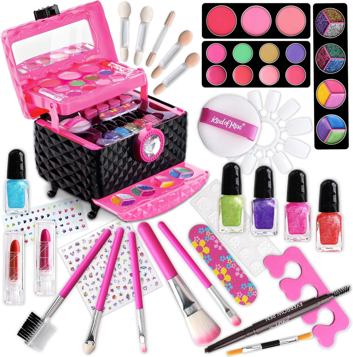 Kit de maquillaje para niños, FunKidz 60 piezas de juguetes cosméti...