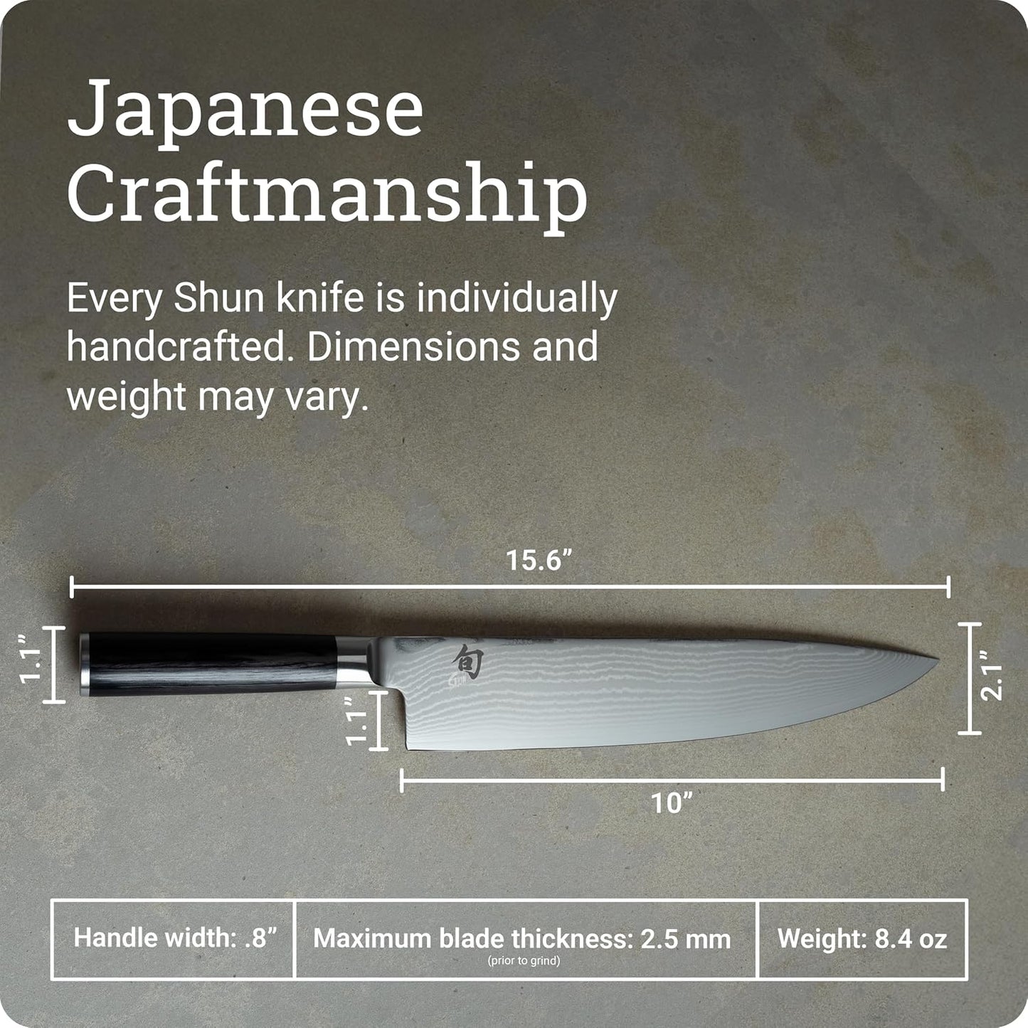 Shun cuchillo clásico para chef, 10 pulgadas, Negro | Cuchillo de c...