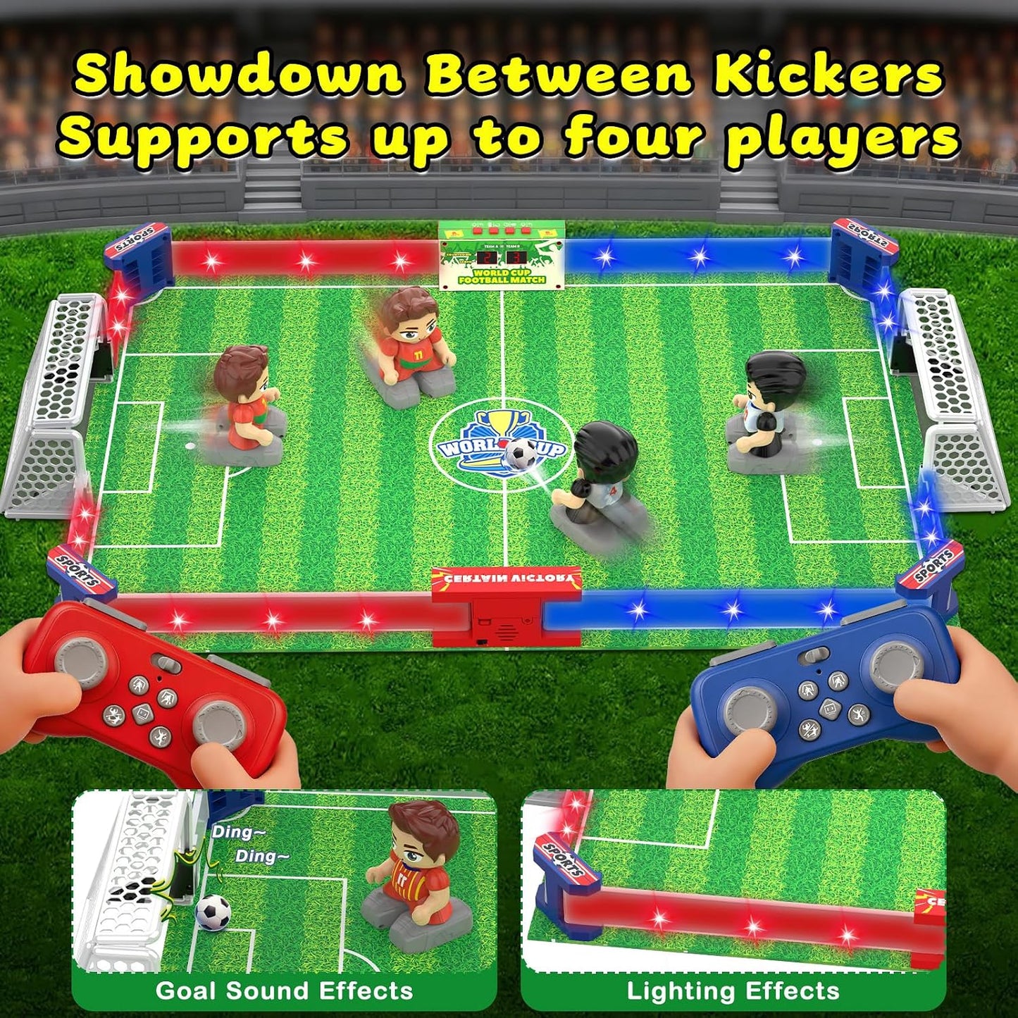 Cokzer Juegos de fútbol con control remoto, juego de mesa de futbol...