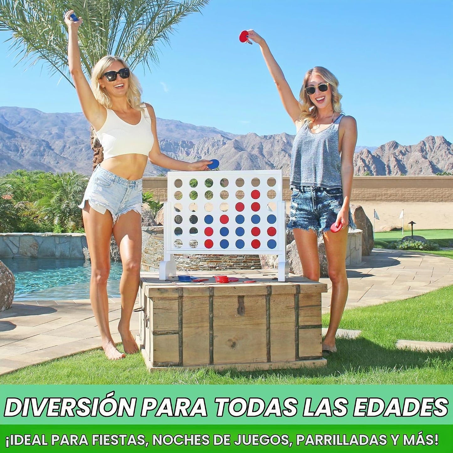 GoSports Juego 4 en fila gigante con funda transportadora \u2013 2...
