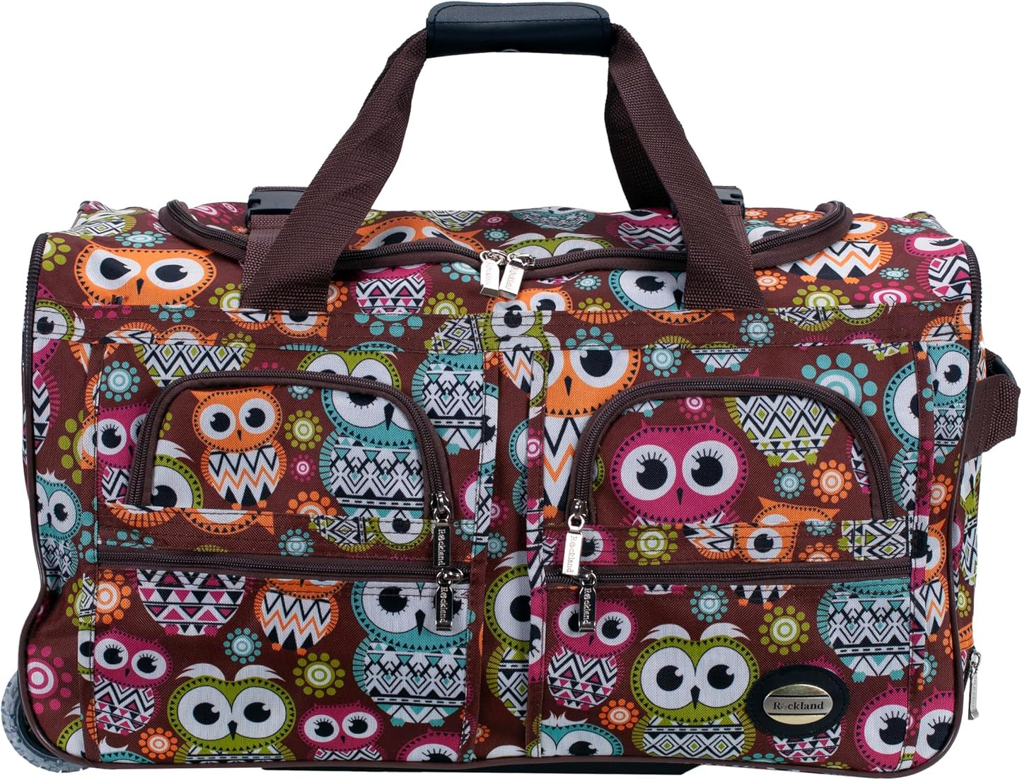 Rockland Bolsa de lona con ruedas, negra, 22"