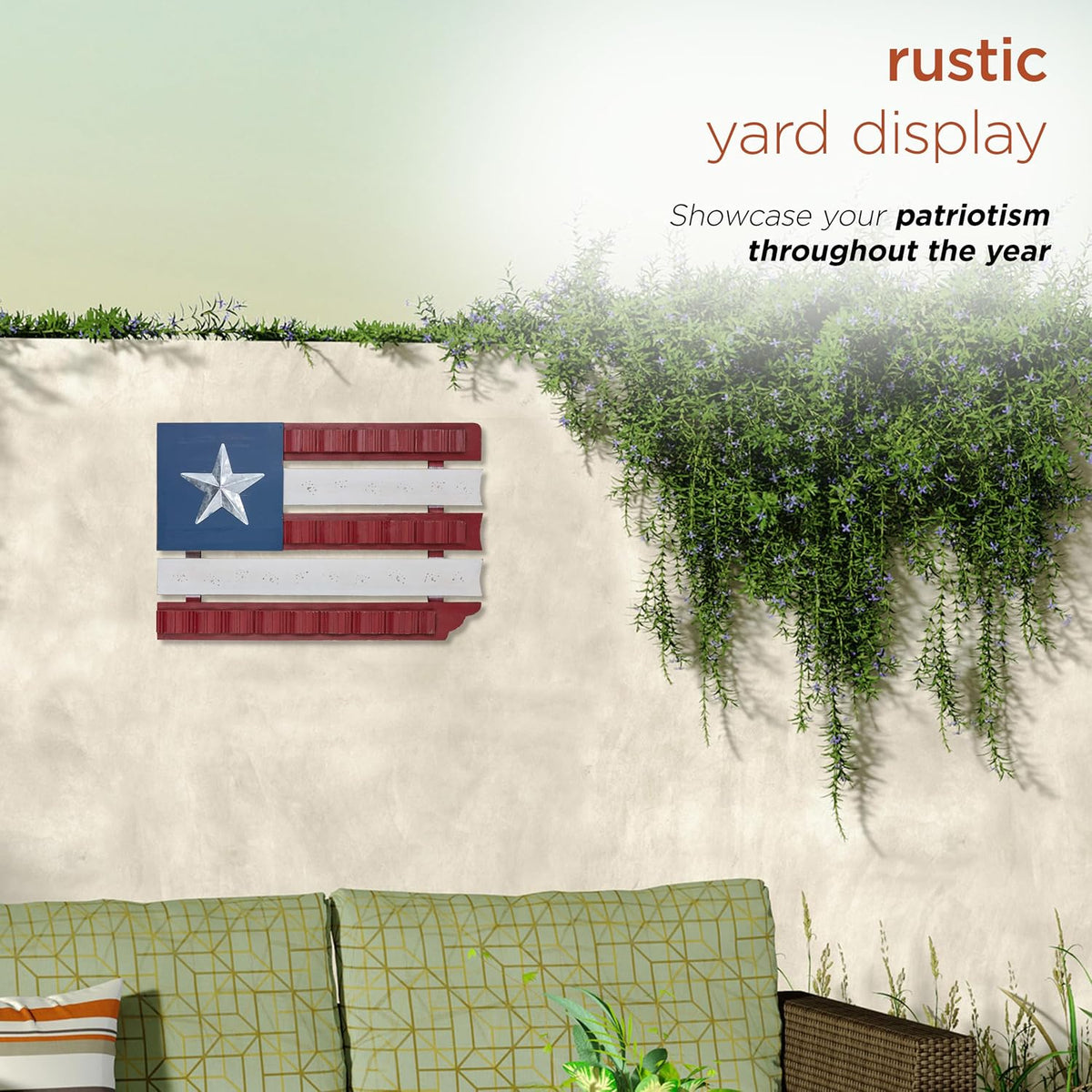 Alpine Corporation IAR160 - Arte de pared de bandera americana de m...