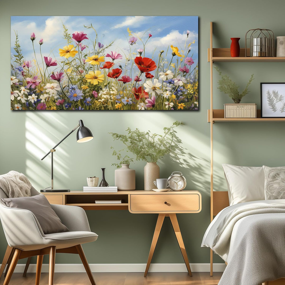 MDHKVPM Arte de Lienzo de Flores para Pared de Oficina para Mujeres...