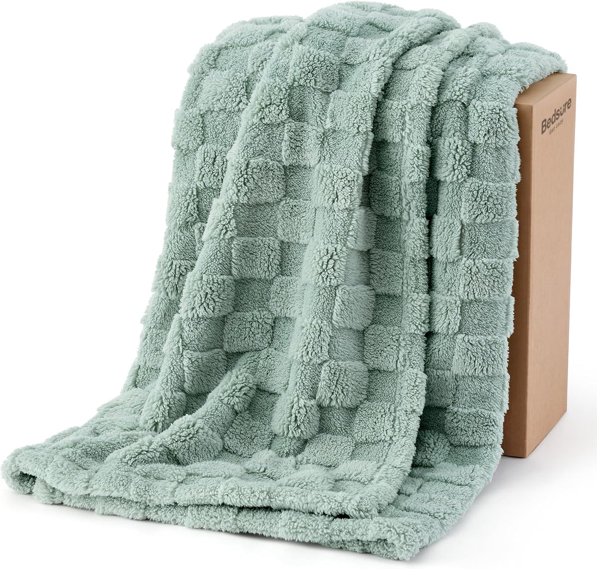 Bedsure GentleSoft - Manta verde salvia para sofá, manta de forro p...