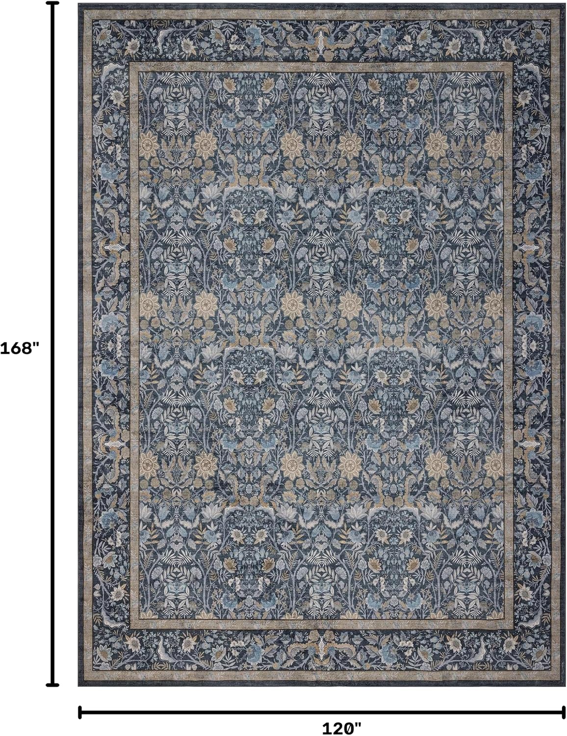 Ruicharm Alfombra lavable para sala de estar: Alfombra bohemia flor...