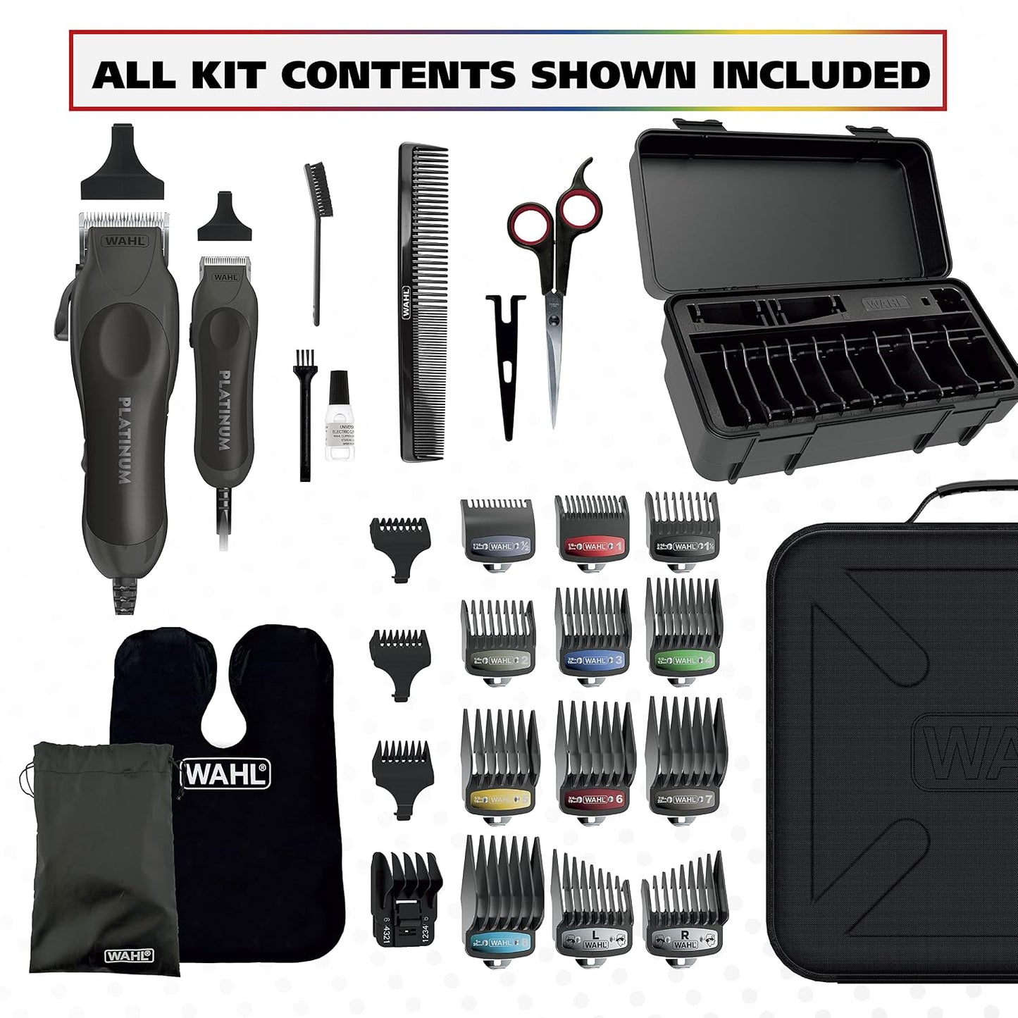 Wahl USA Pro Series Platinum - Kit de cortapelos con cable y recort...