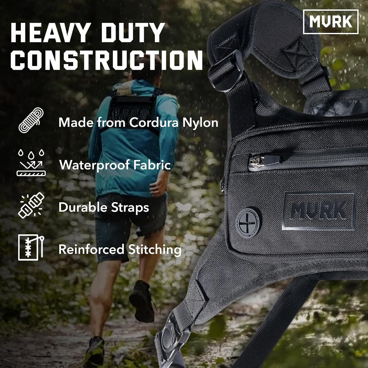 MVRK Mochila de pecho resistente al agua - Chaleco para correr para...