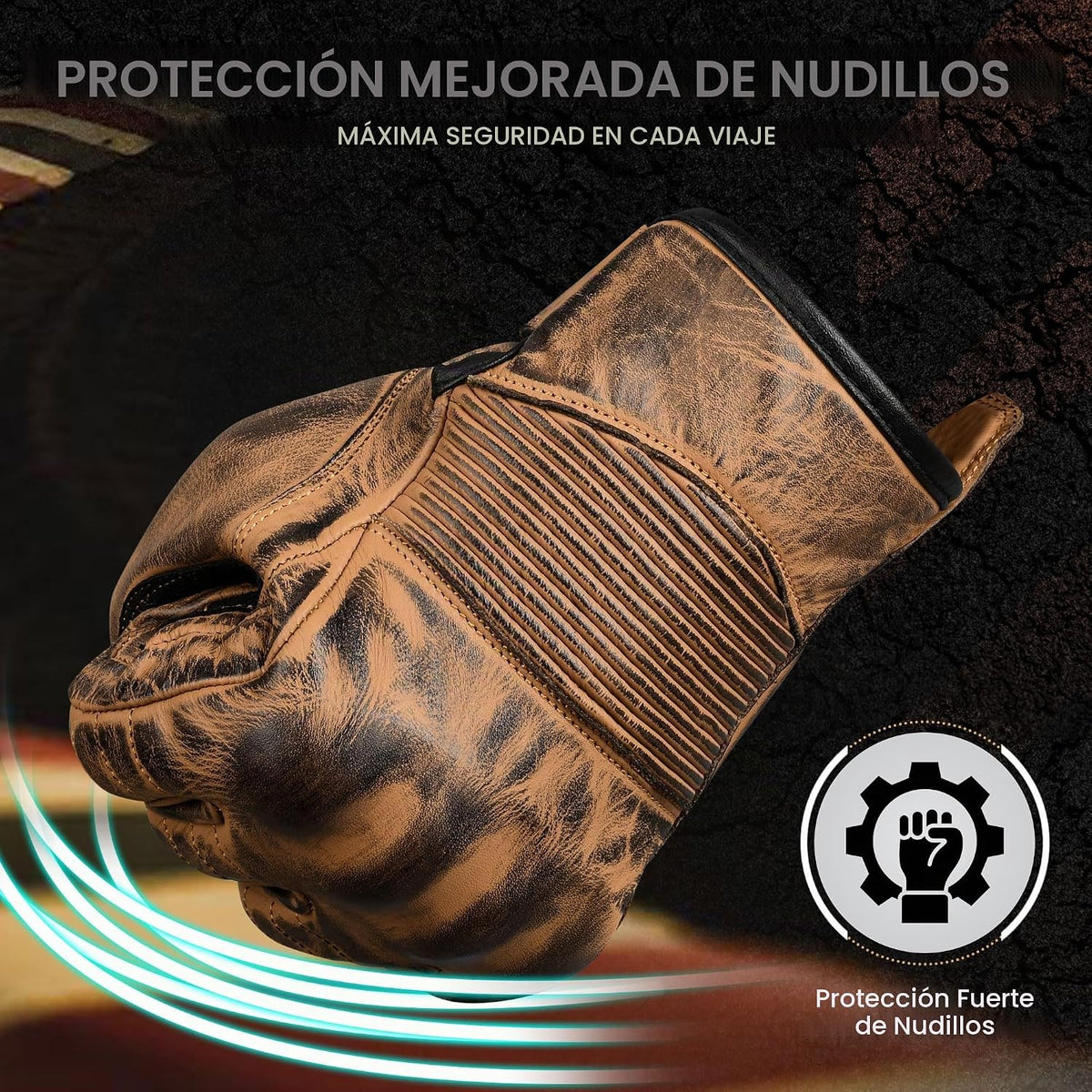 Hand Fellow Guantes de cuero para hombre | Guantes de ciclismo para...
