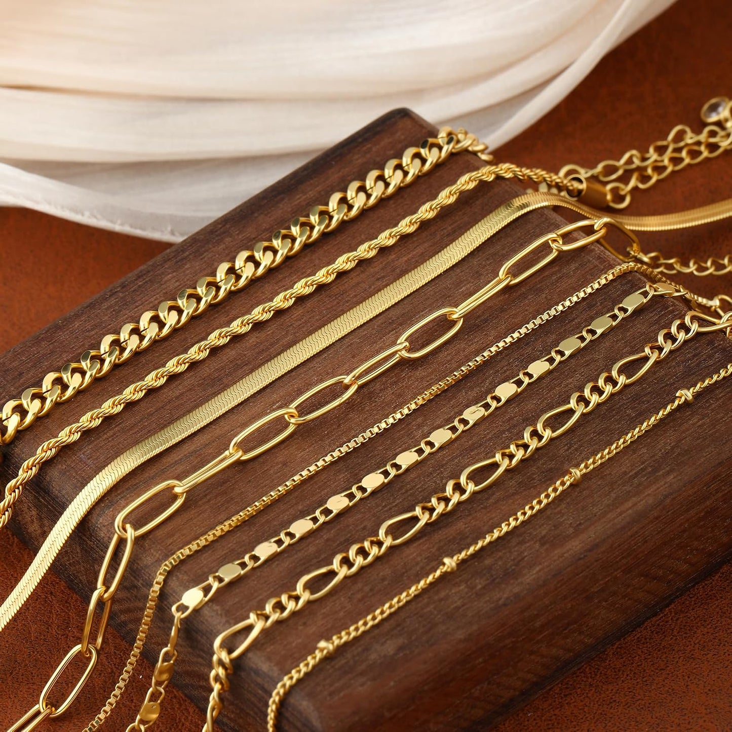 BERISO Pulseras de oro para mujer, elegante pulsera ajustable chapa...