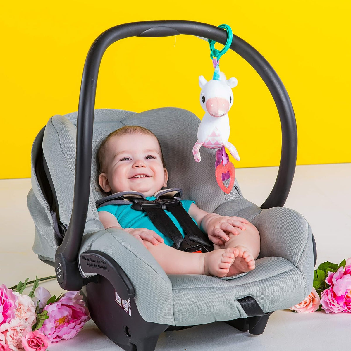 Bright Starts Unicorn Sparkle &amp; Shine - Cochecito de peluche pa...