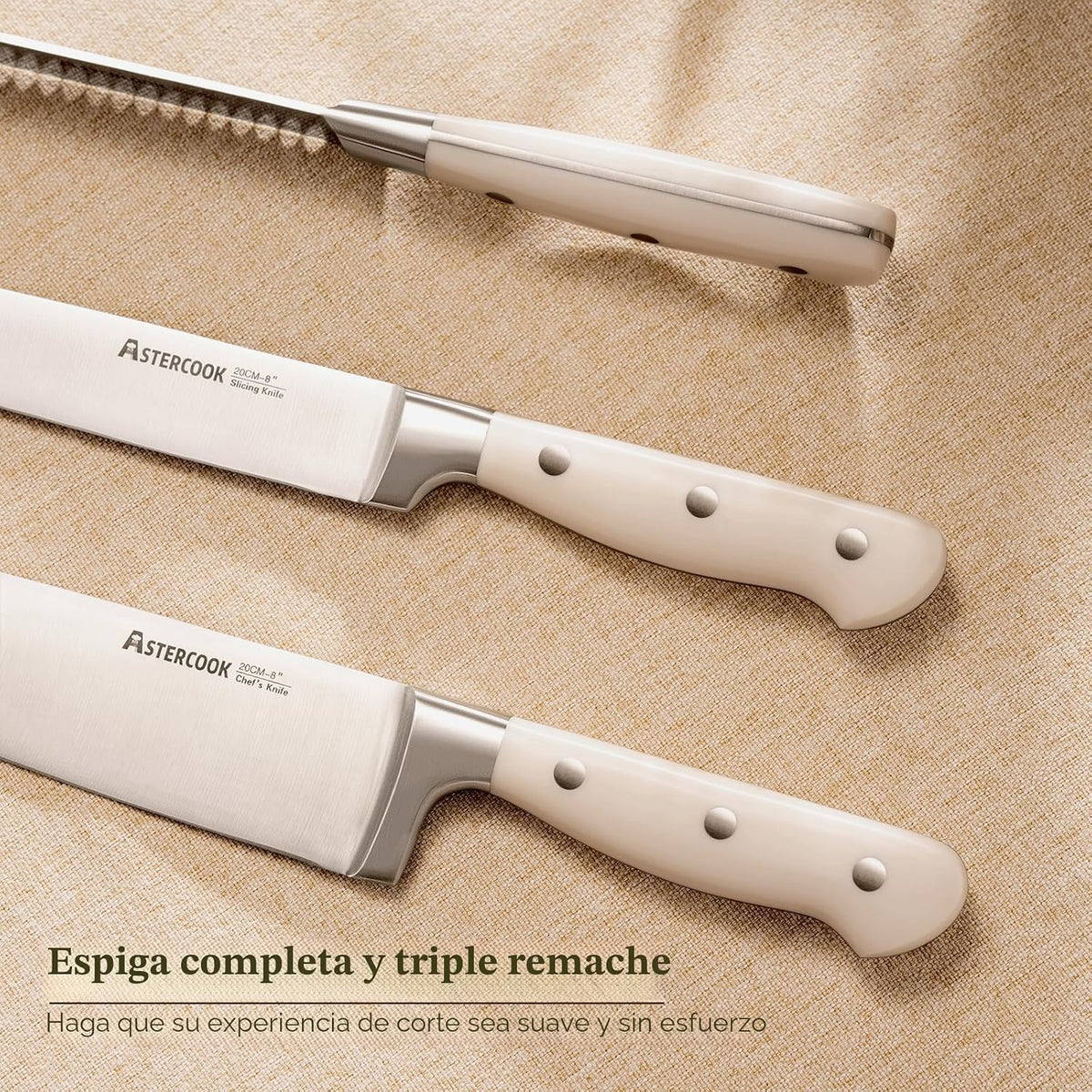 Juego de cuchillos Astercook, juego de cuchillos de cocina con bloq...