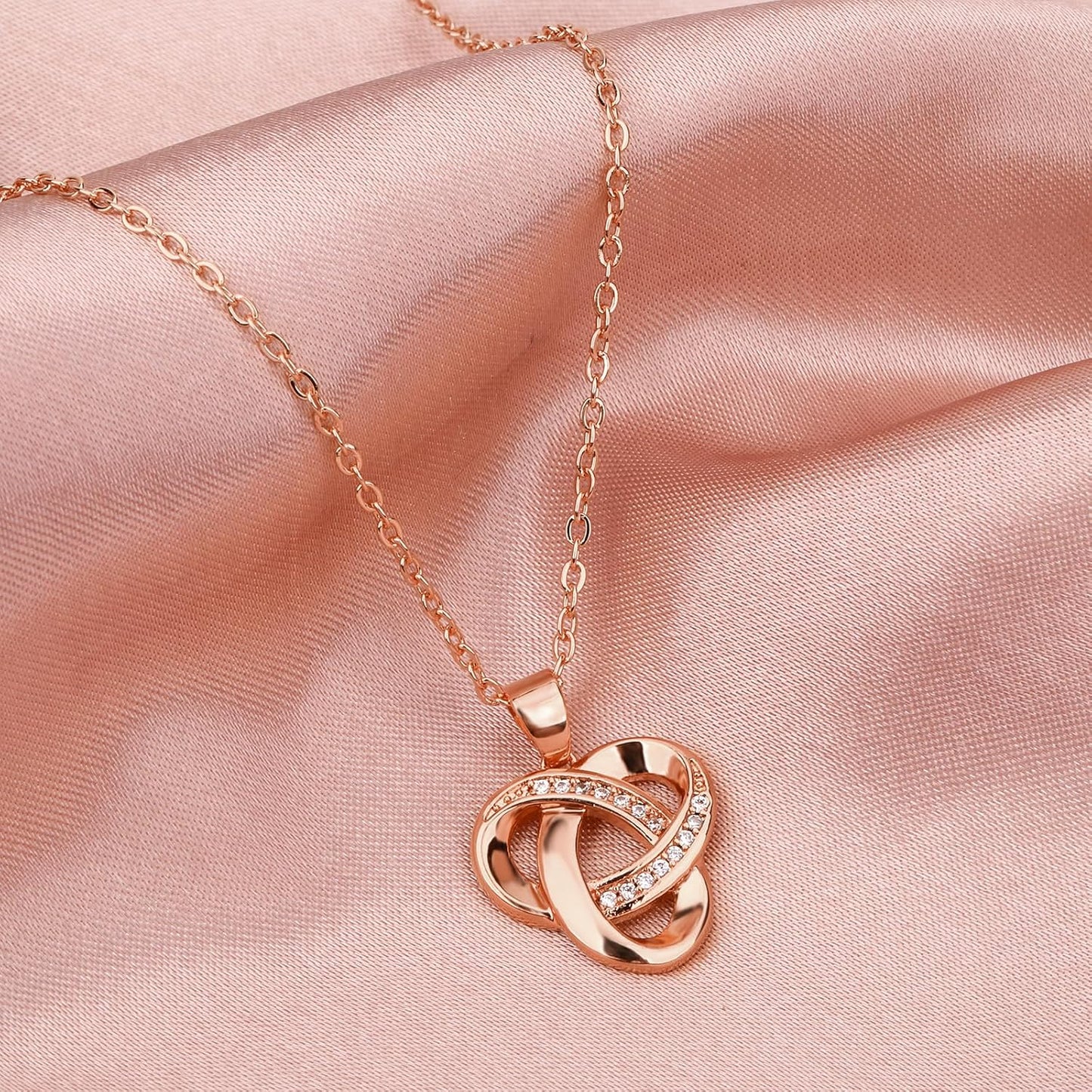 Collar de nudo de amor Alsanix, collar colgante de nudo de amor con...