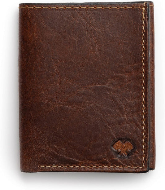 Billetera de cuero triple para hombre | Hecho en Estados Unidos | C...