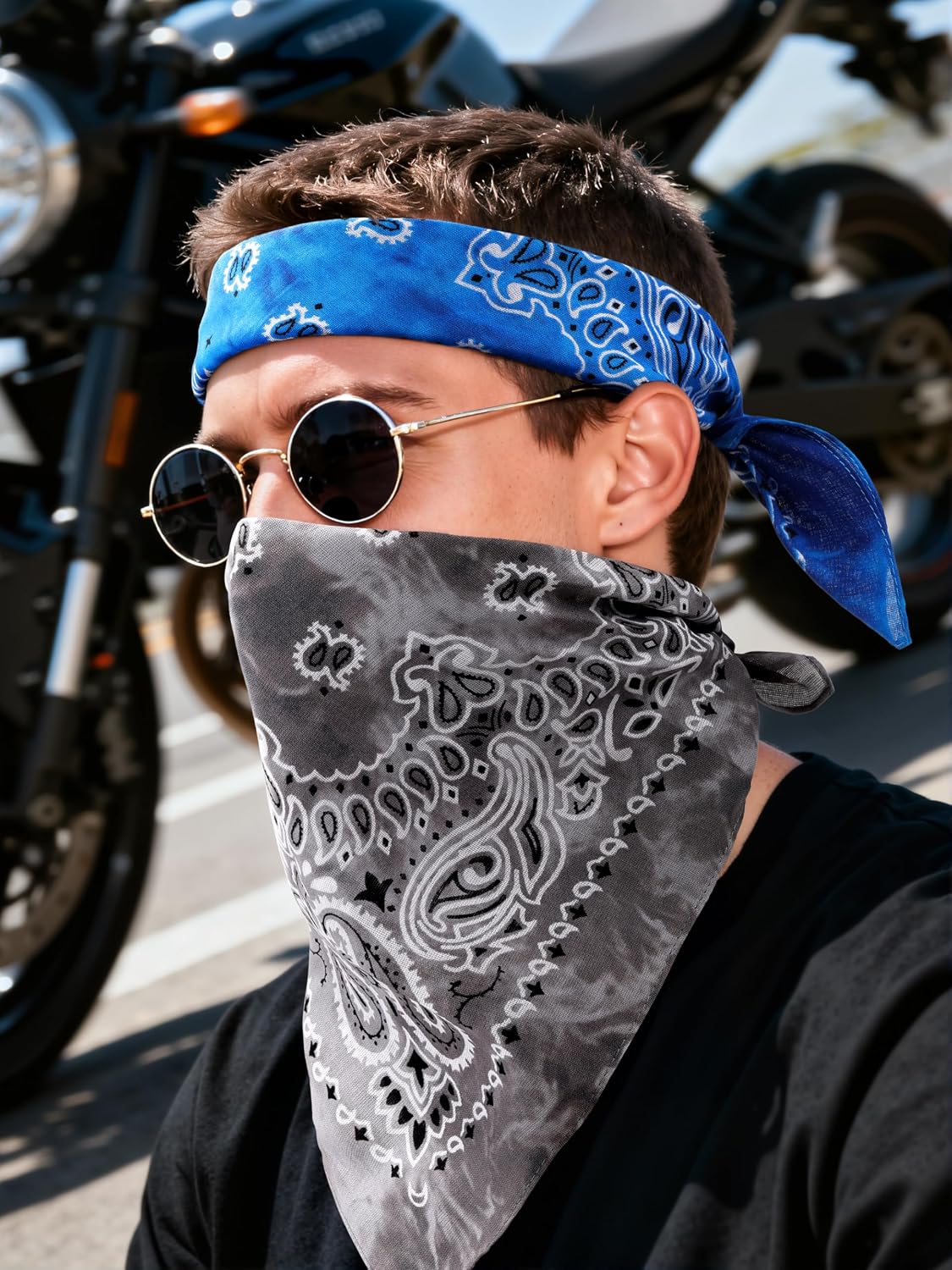 URATOT Paquete de 6 bandanas de algodón con estampado de cachemira...