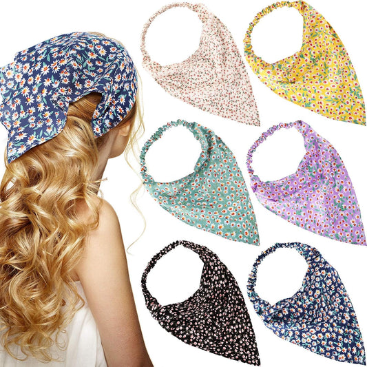 Syhood Juego de 6 pañoletas para cabello floral para mujer y niña,...