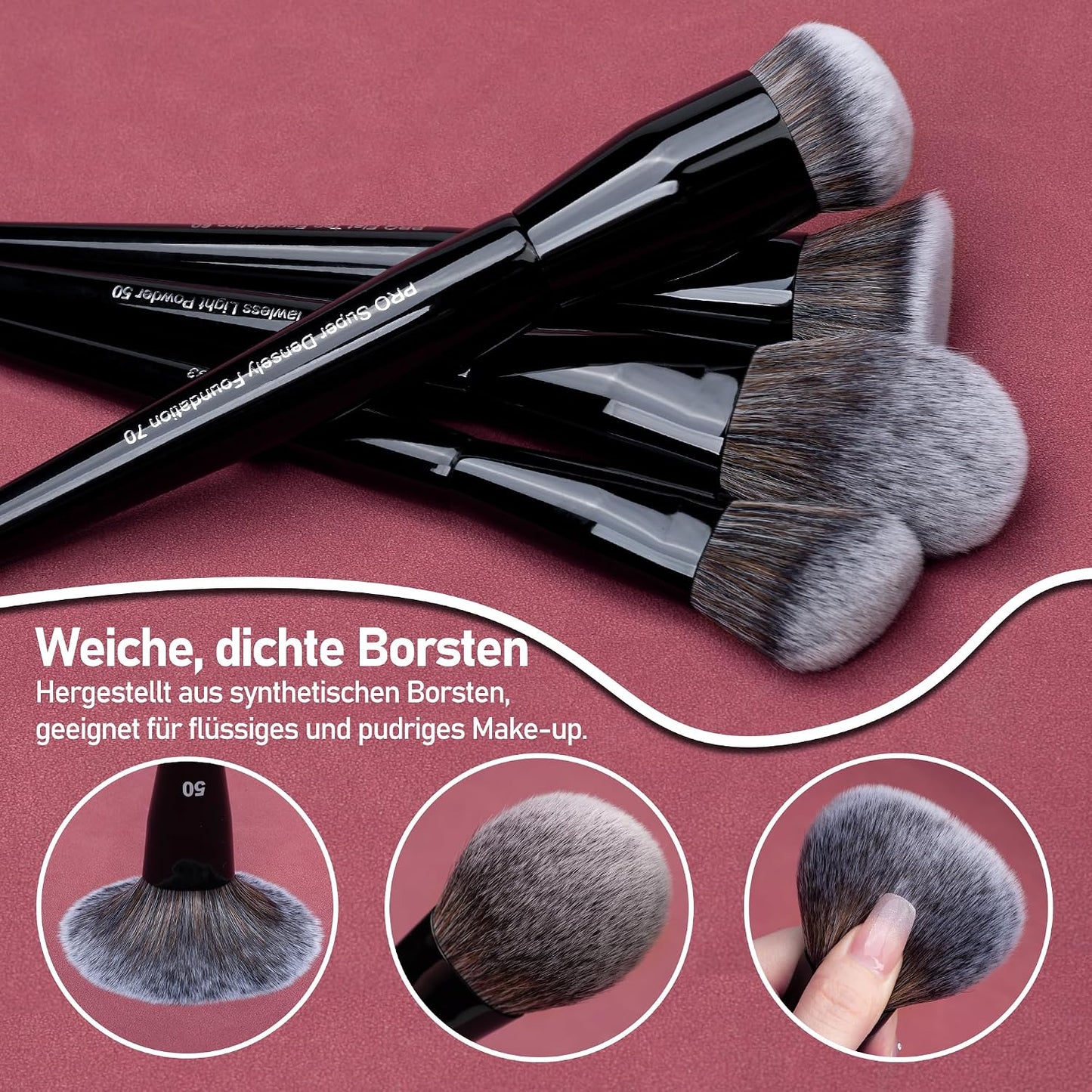 Bueart Design Juego de 19 Brochas de Maquillaje de Grado Profesiona...