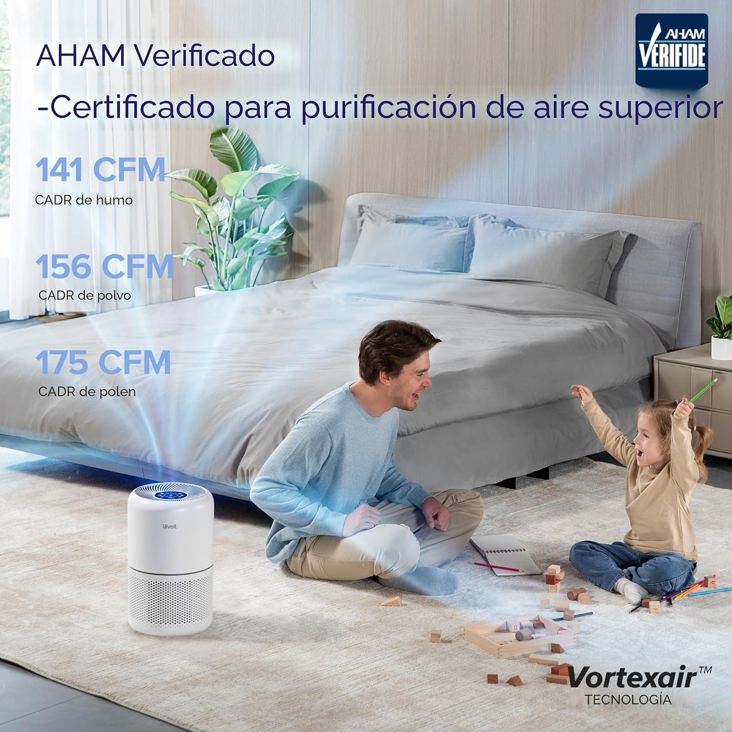 LEVOIT Purificadores de aire para dormitorio del hogar, modo de sue...