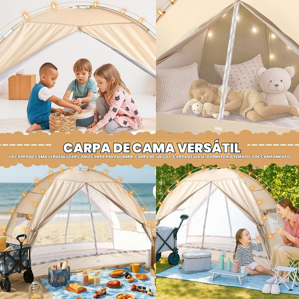 LEEDOR® Tienda de campaña para cama Tienda de ensueño Toldo para ca...