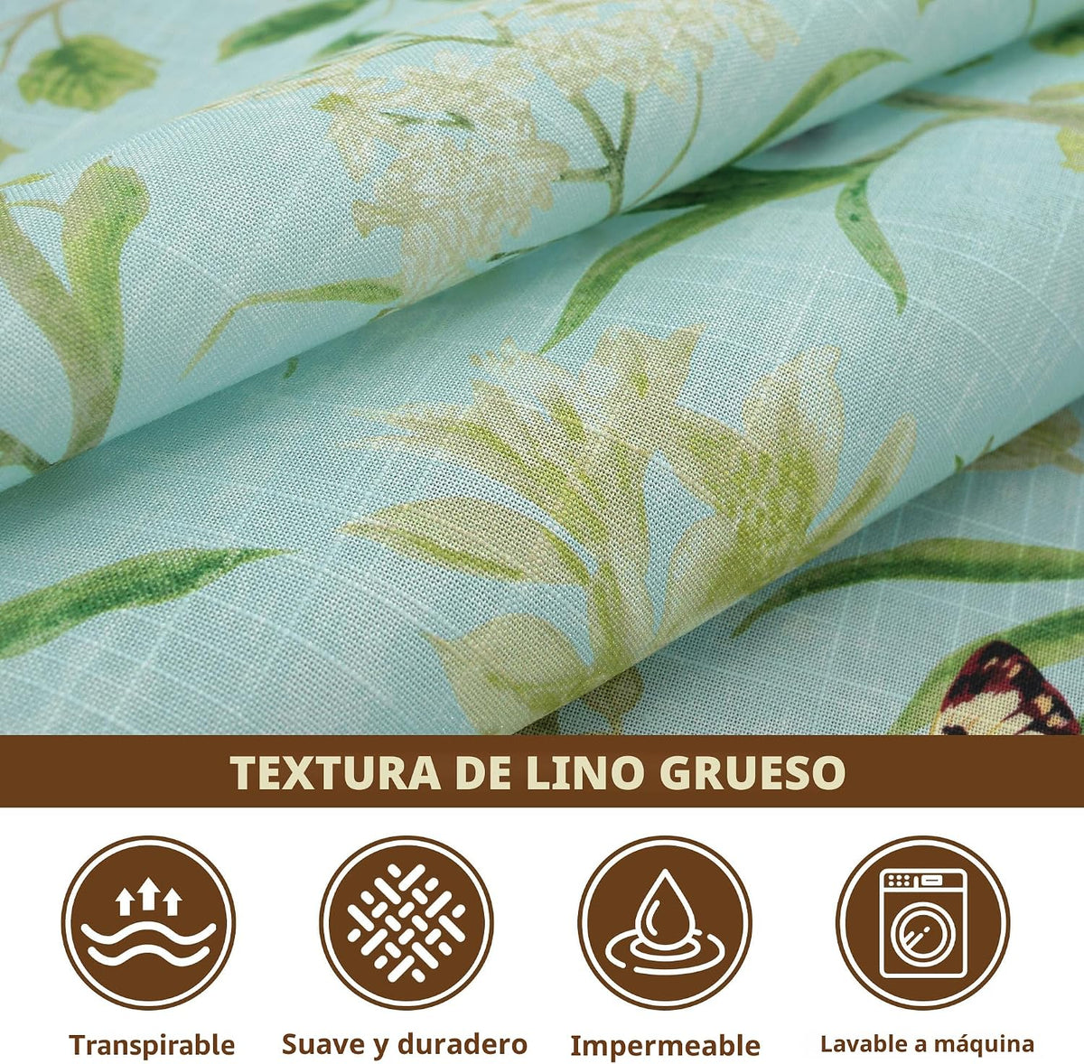 HOMOHEINI Mantel rectangular impermeable con textura de lino, resis...