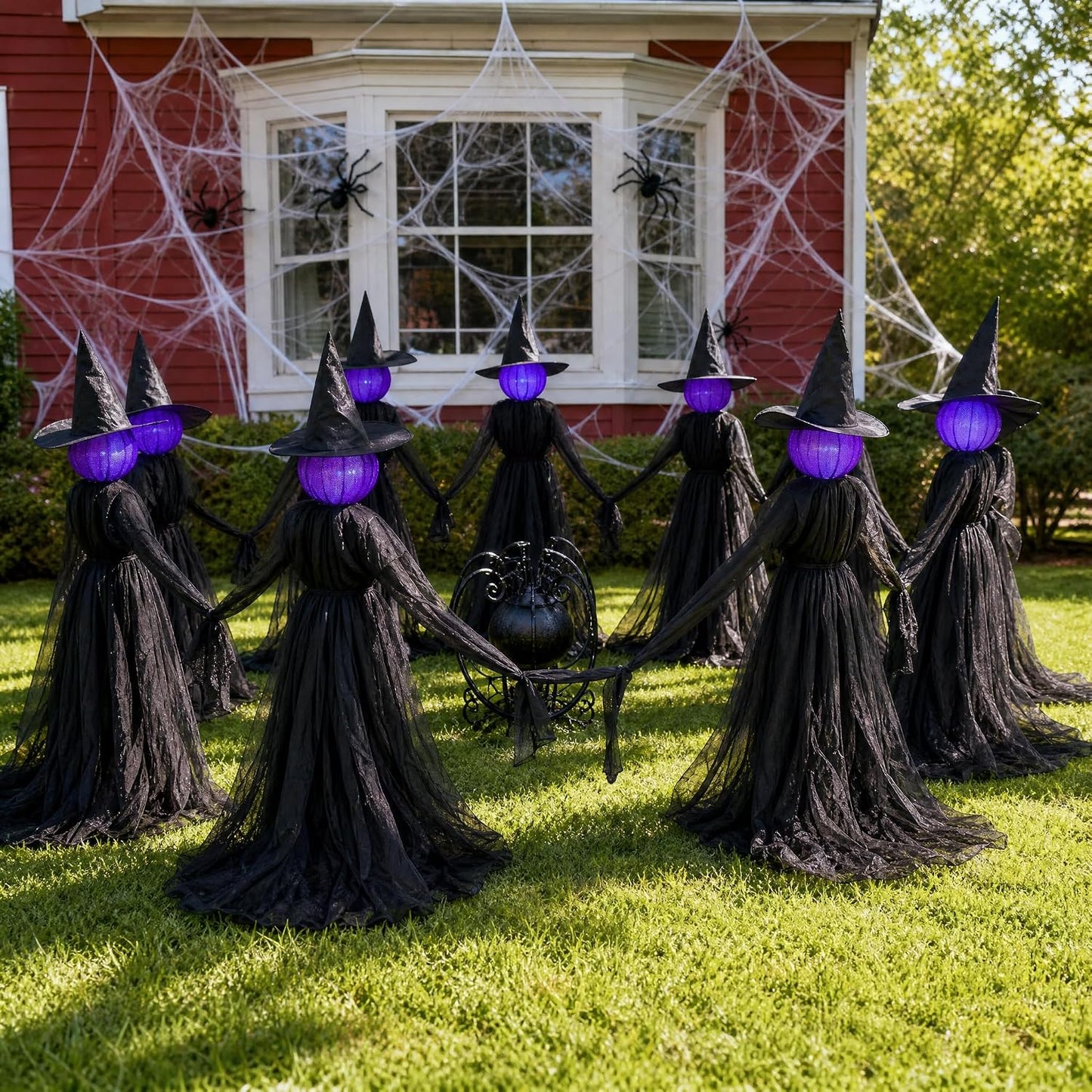 Dazzle Bright Decoración de bruja de Halloween para exteriores, jue...