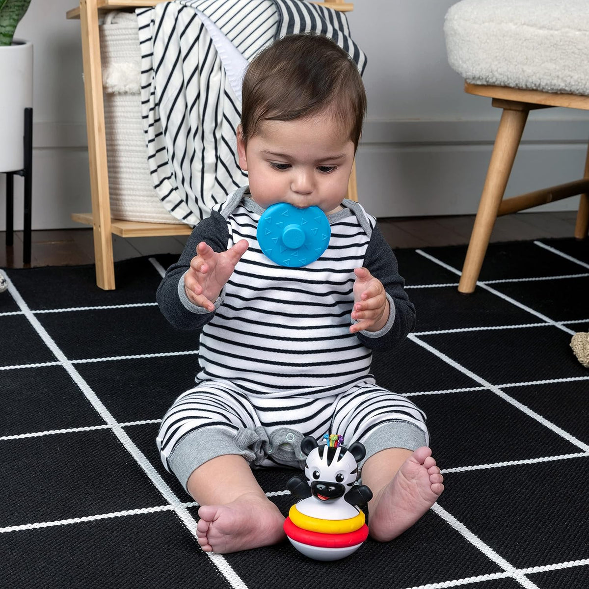 Baby Einstein Stack &amp; Wobble Zen - Juguete mordedor sin BPA par...