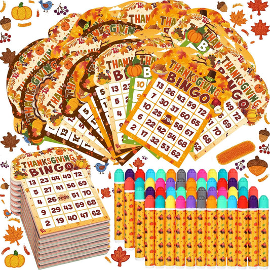 Eersida Paquete de 192 tarjetas de juego de bingo y juego de dauber...