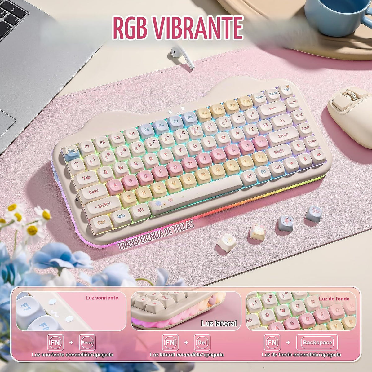YUNZII Teclado Mecánico Inalámbrico C75, Diseño del 75%, NKRO Inter...