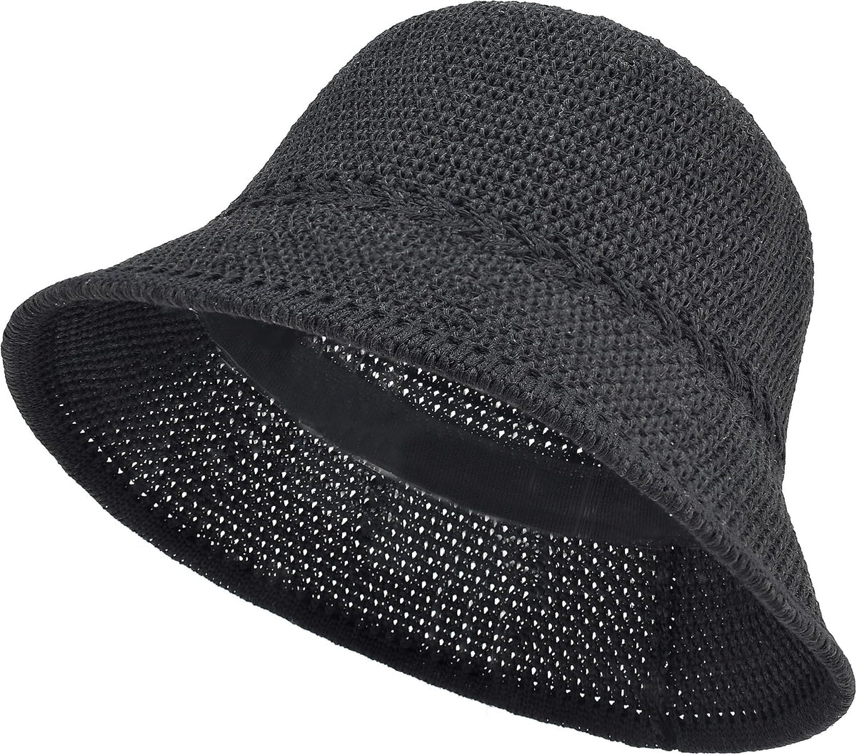Sombrero de pescador de ganchillo para mujer, sombrero ligero de pa...